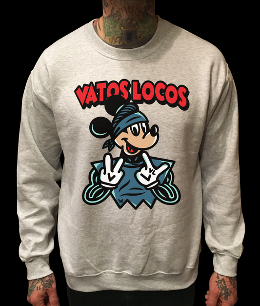 VL COLOR MIKLO MOUSE GRAY CREWNECK SWEATER