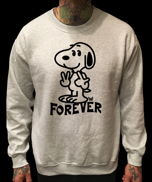 STANDING SNOOPY VL GREY CREWNECK SWEATER