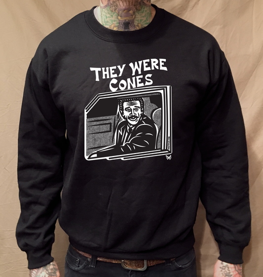 THEY WERE CONES BLACK CREWNECK SWEATER