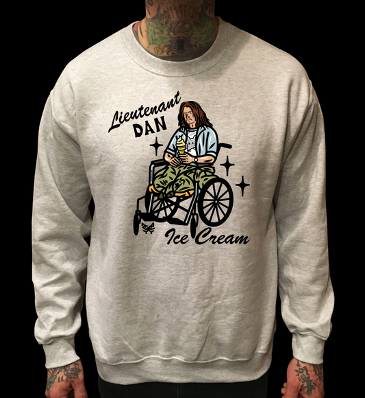 LIEUTENANT DAN ICE CREAM GREY CREWNECK SWEATER