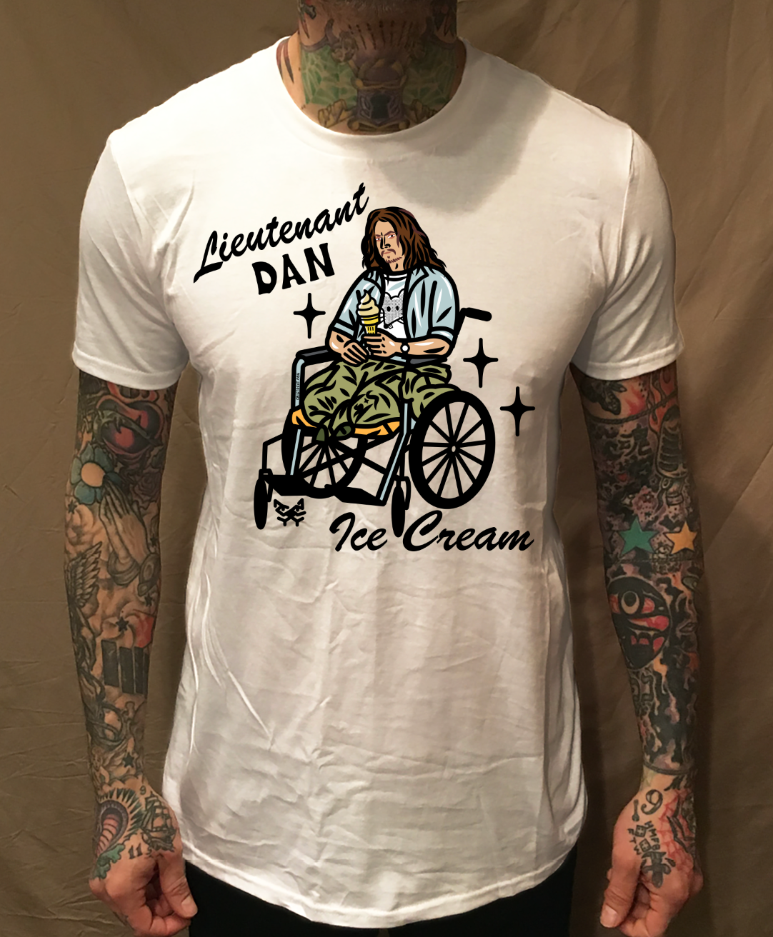 LIEUTENANT DAN ICE CREAM WHITE TEE