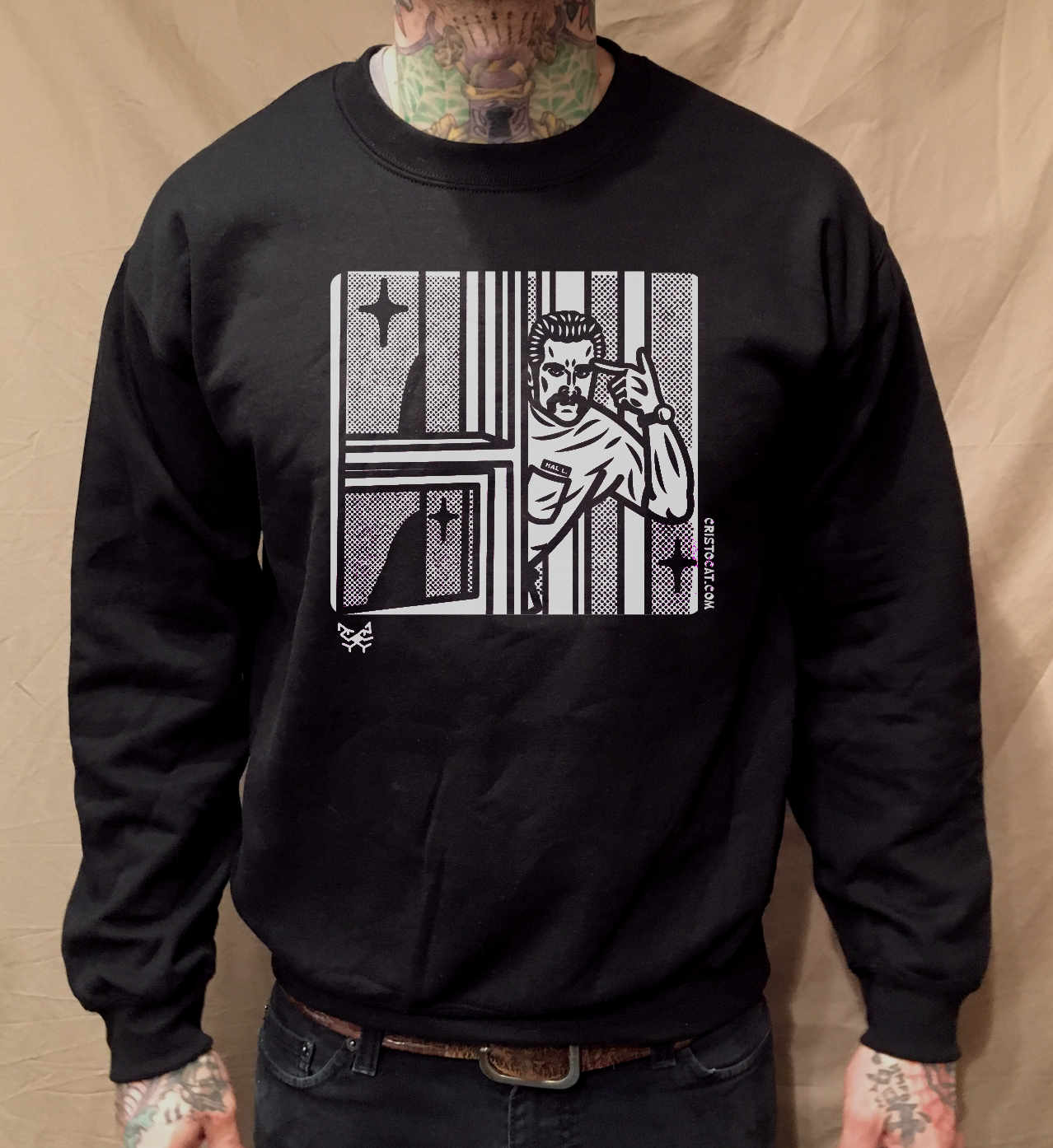 WINDOW HAL BLACK CREWNECK SWEATER