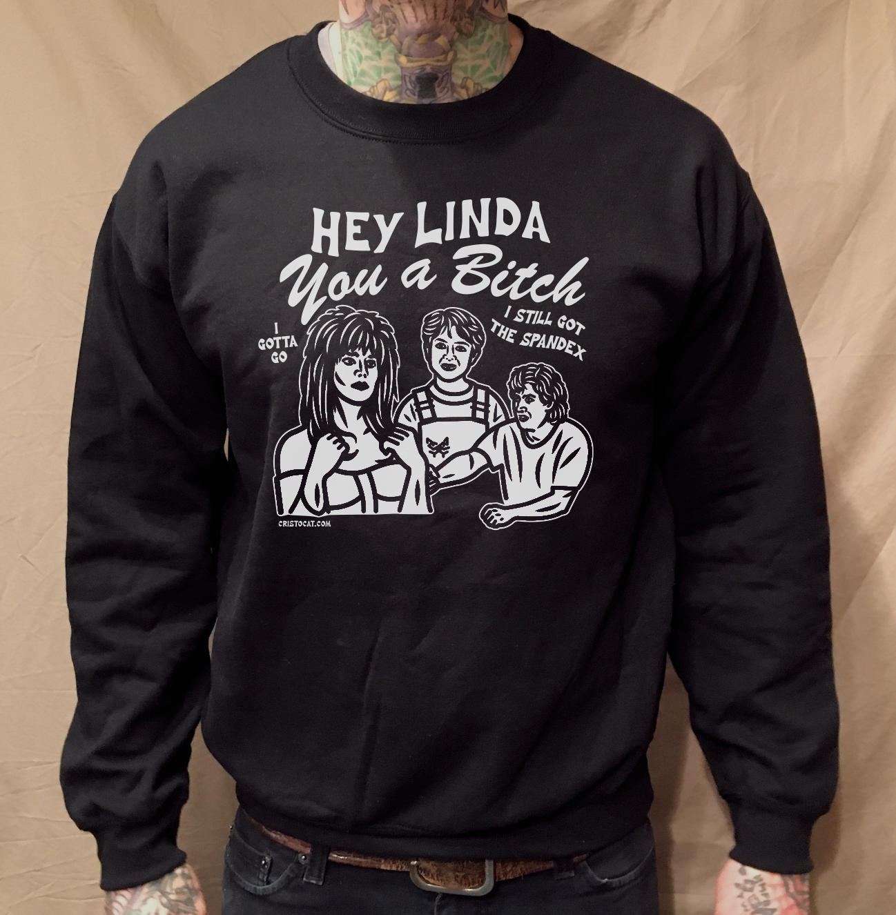 HEY LINDA BLACK CREWNECK SWEATER