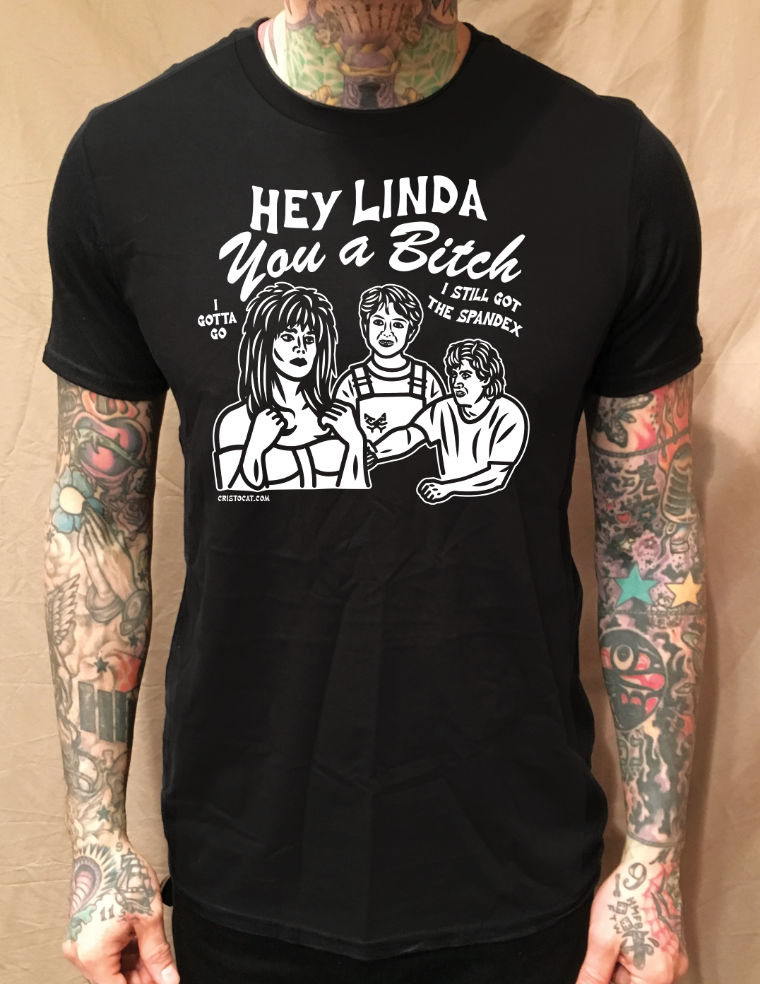 HEY LINDA BLACK T-SHIRT